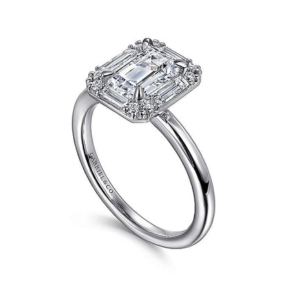 Gabriel & Co White Gold Deco Semi-Mount Engagement Ring