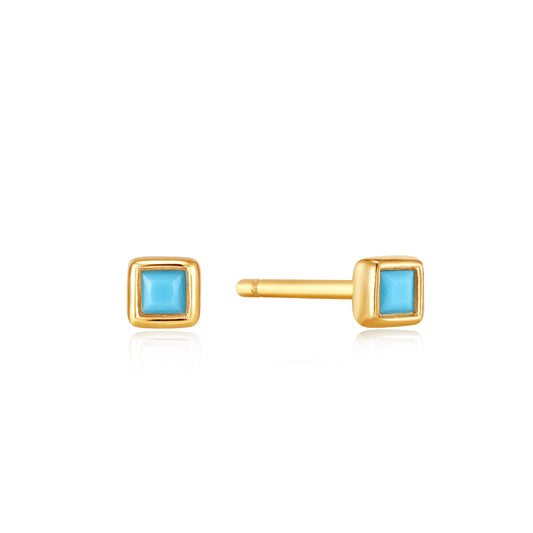 Ania Haie Turquoise Square Stud Earrings - Silver Earrings