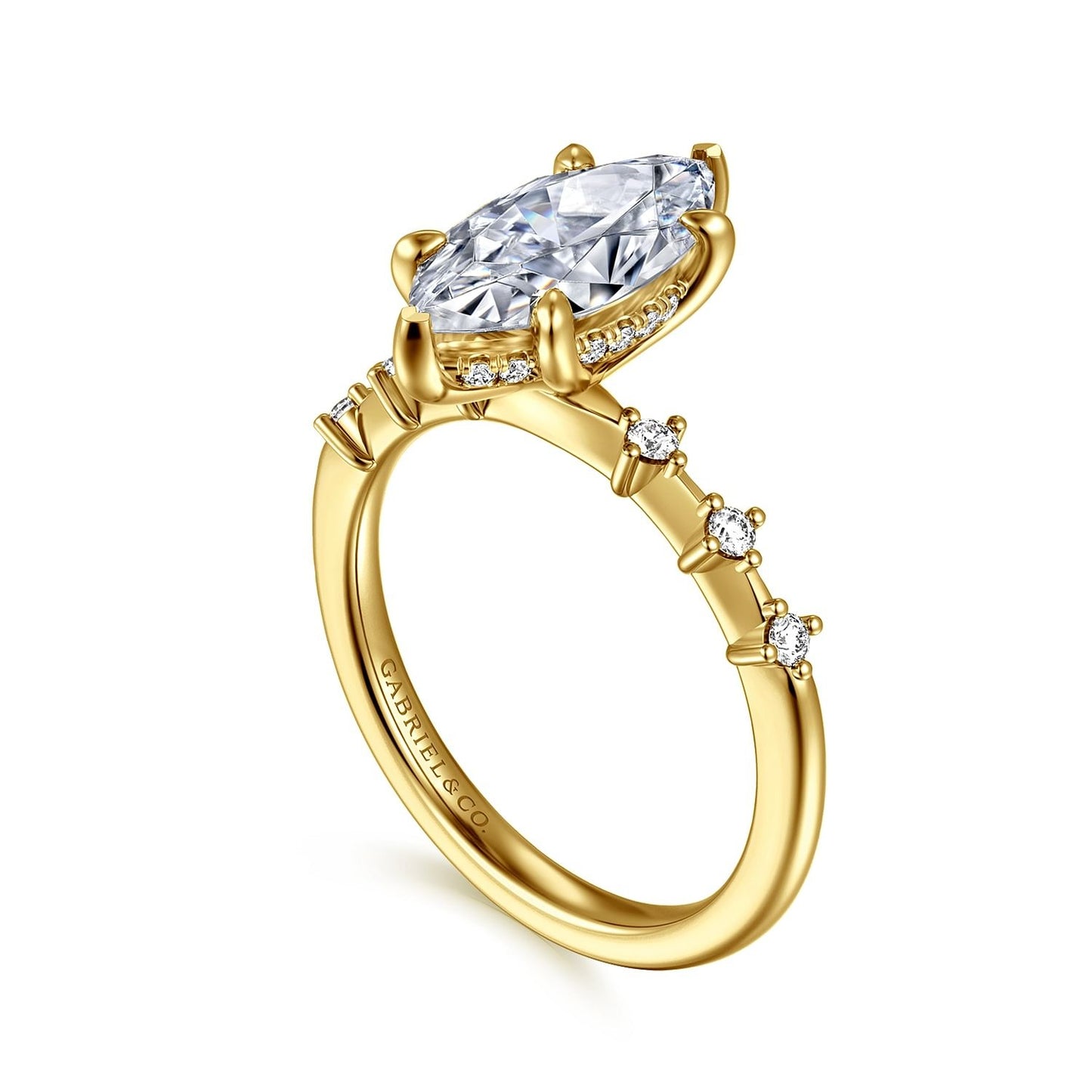 Gabriel & Co. Marquise Semi-Mount Engagement Ring - Diamond Semi-Mount Rings