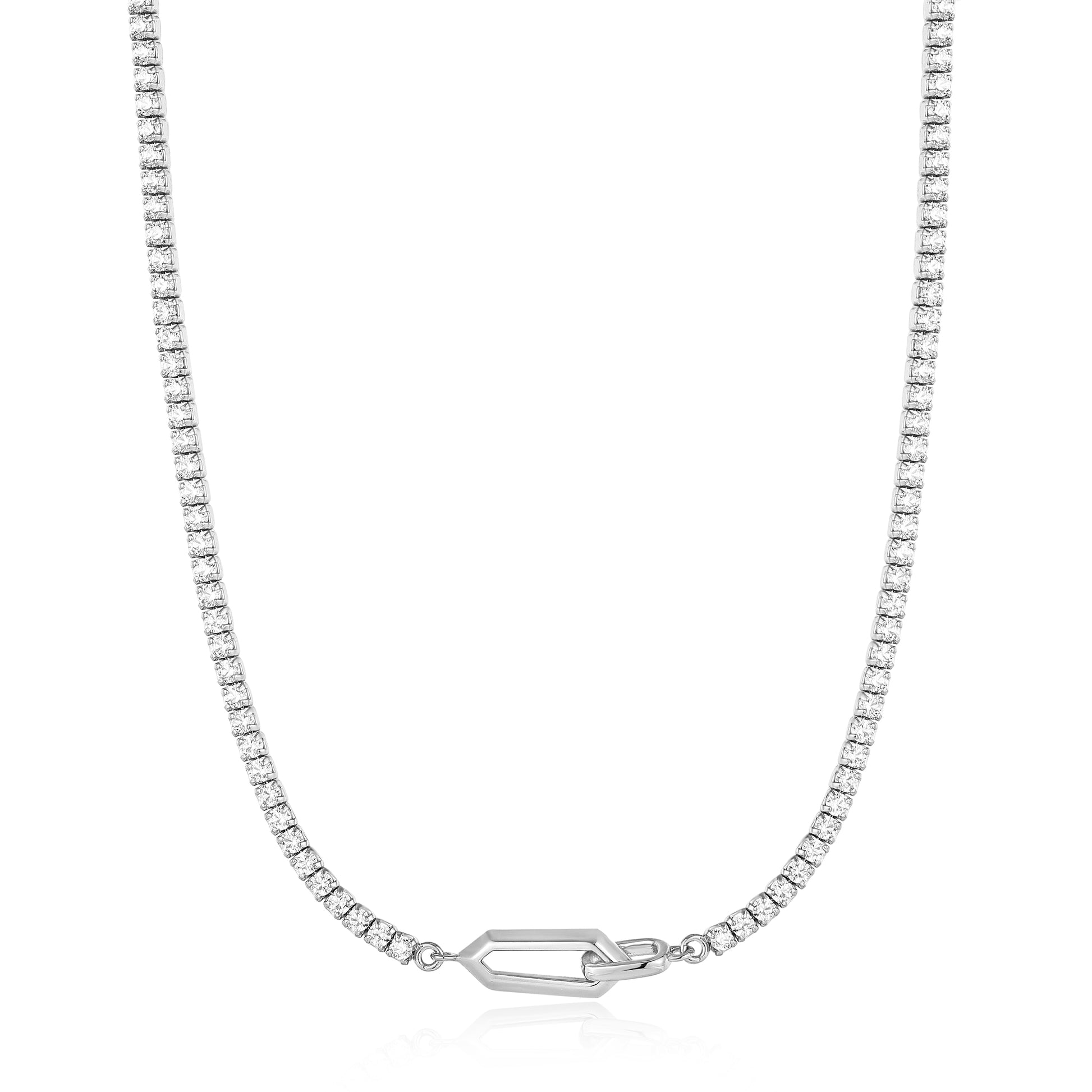 Ania Haie Silver Sparkle Chain Interlock Necklace - Silver Necklace