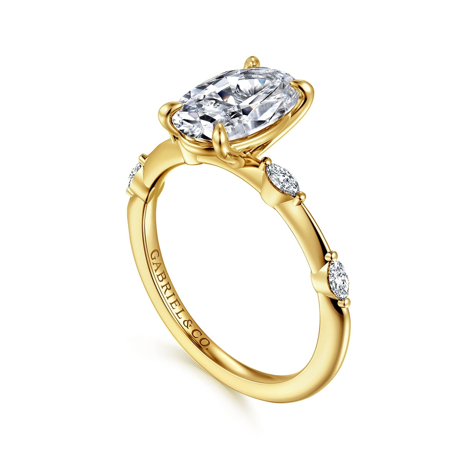 Gabriel & Co. Oval Semi-Mount Engagement Ring - Diamond Semi-Mount Rings