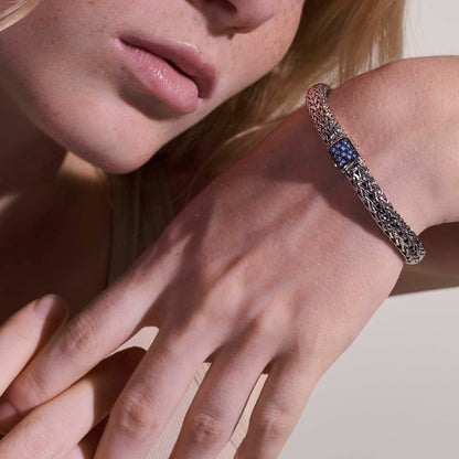 John Hardy Sterling Silver Icon Bracelet With Sapphires
