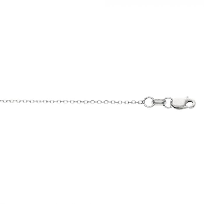 14 Karat White Gold 18 Inch Diamond Cut Cable Chain