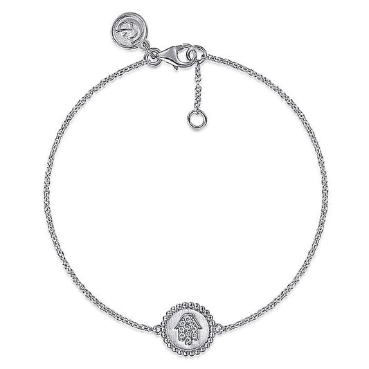 Ladies Gabriel & Co. Sterling Silver Diamond Bujukan Hand of God Bracelet