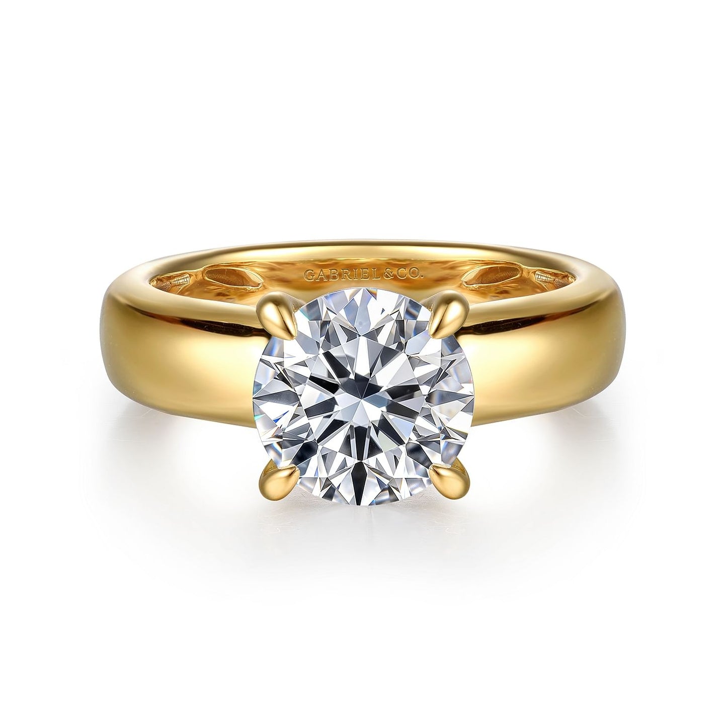 Gabriel & Co. Yellow Gold Semi-Mount Engagement Ring - Diamond Semi-Mount Rings