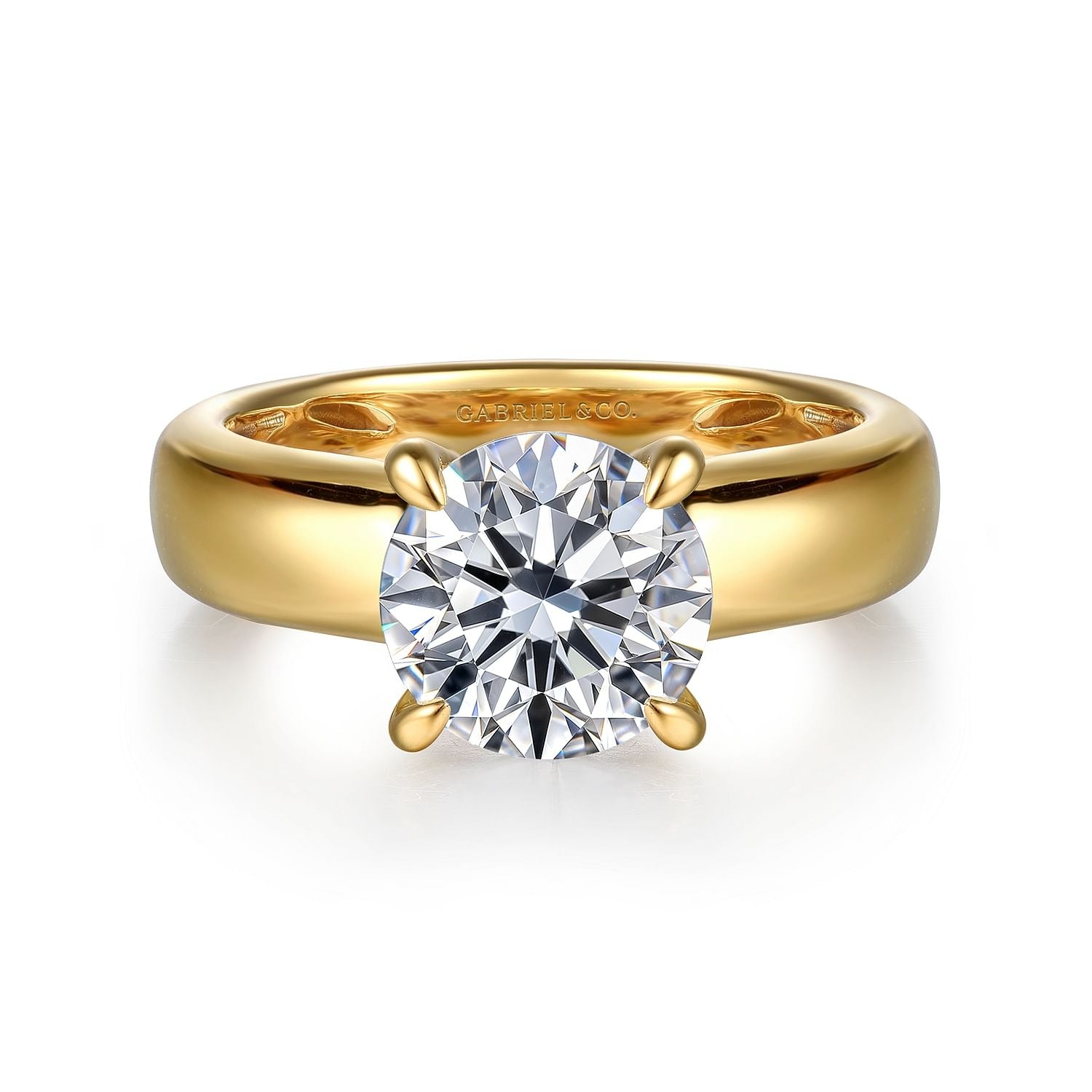 Gabriel & Co. Yellow Gold Semi-Mount Engagement Ring - Diamond Semi-Mount Rings