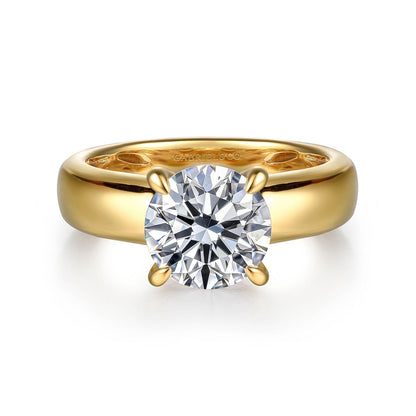 Gabriel & Co. Yellow Gold Semi-Mount Engagement Ring - Diamond Semi-Mount Rings