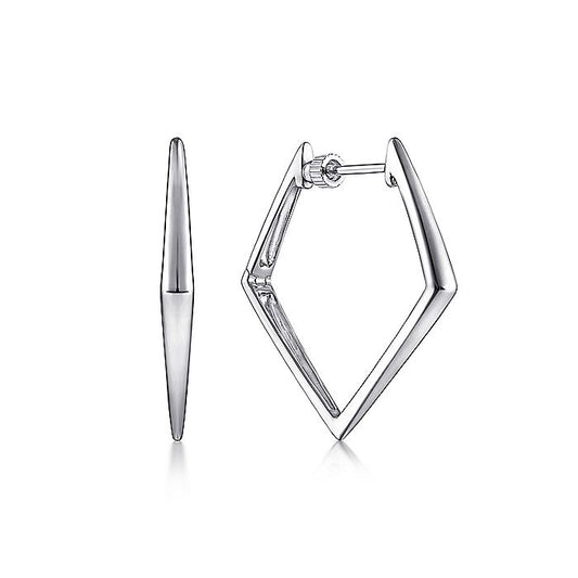 Gabriel & Co. Sterling Silver Geometric Hoop Earrings - Silver Earrings