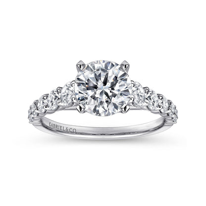 Gabriel & Co. 14 Karat White Gold Diamond Semi-Mount Engagement Ring