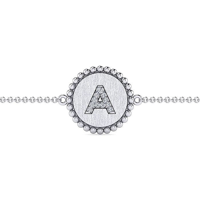 Gabriel & Co. Sterling Silver Diamond Bujukan Initial A Bracelet - Diamond Bracelets