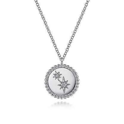 Gabriel & Co. Sterling Silver Diamond Star 17.5 Inch Necklace