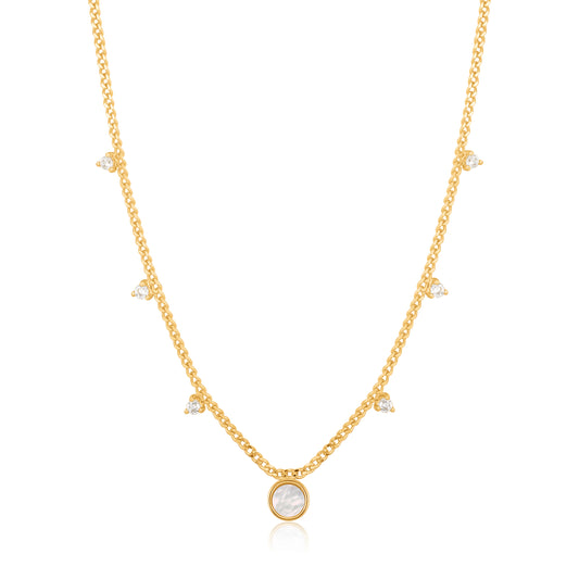 Ania Haie Mother Of Pearl Drop Disc Necklace