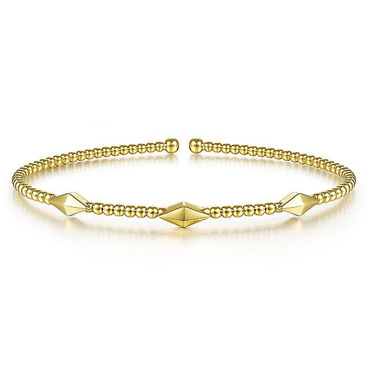 Gabriel & Co. 14 Karat Yellow Gold Bujukan Bead Cuff Bracelet