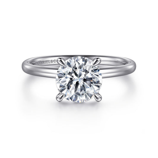Gabriel & Co. 14 Karat White Gold Round Hidden Halo Polished Semi-Mount
