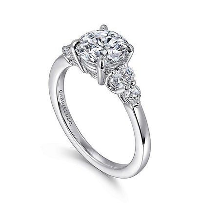 Gabriel & Co. White Gold Round Five Stone Semi-Mount Engagement Ring