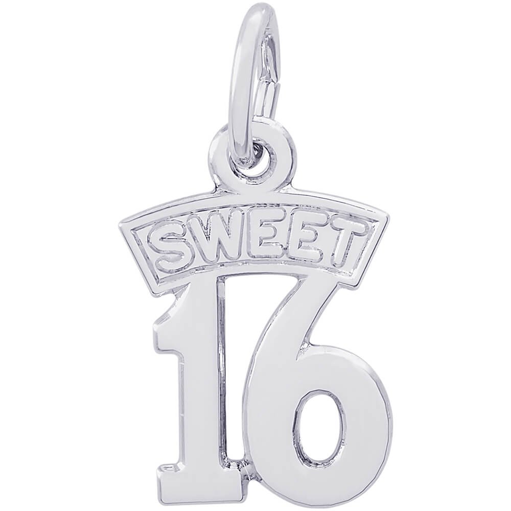Sterling Silver Sweet 16 Charm - Silver Charms