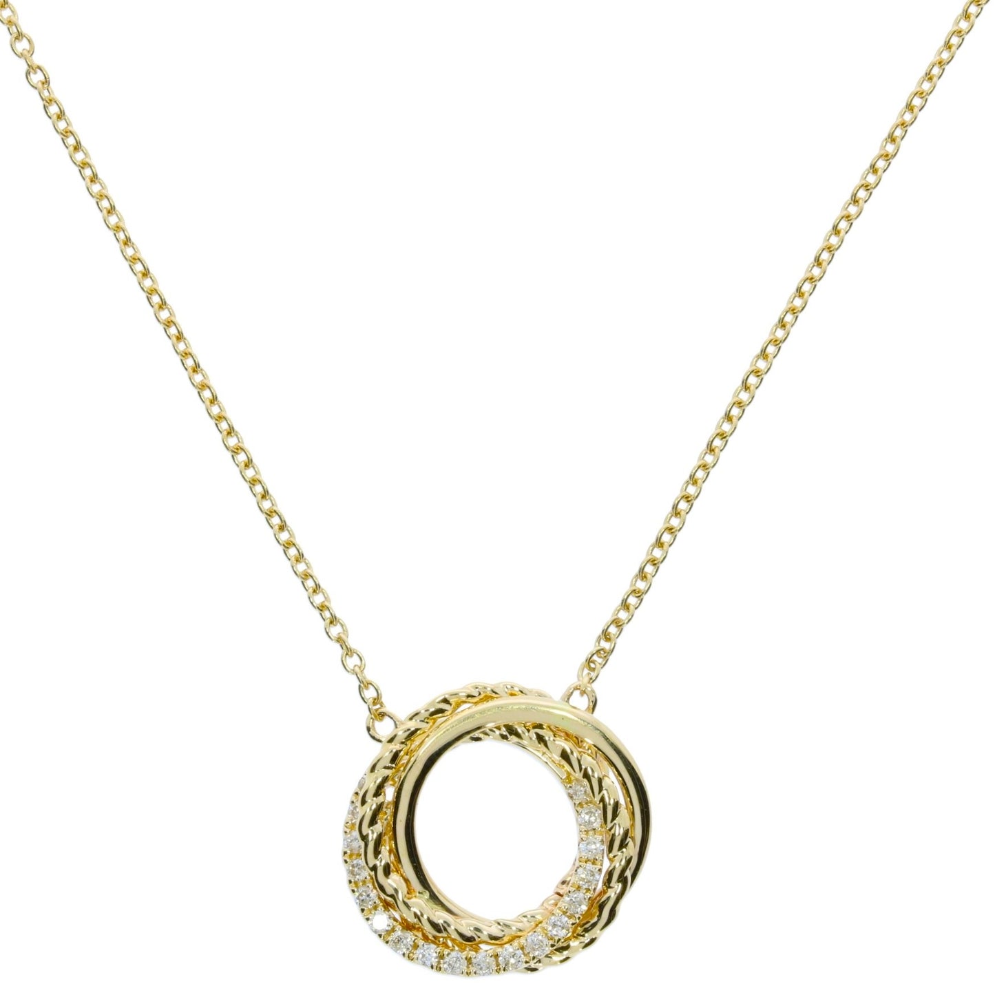 14 Karat White Gold Diamond Swirl Pendan