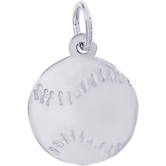 Rembrandt Silver Flat Baseball Charm - Silver Charms