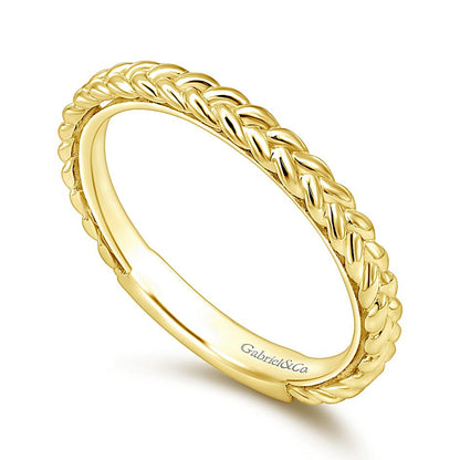 Gabriel & Co. Yellow Gold Braided Stackable Ring