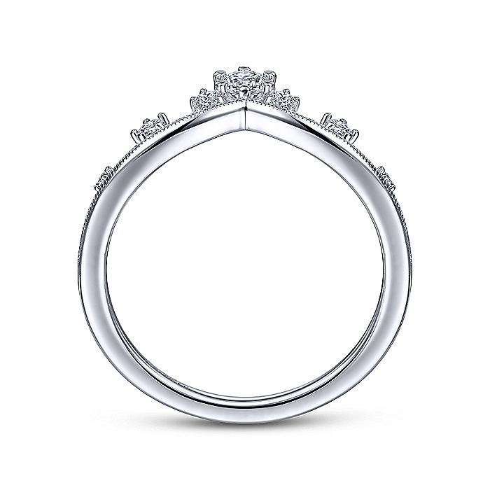 Gabriel & Co White Gold Curved Diamond Crown Ring