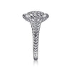 Gabriel & Co Sterling Silver White Sapphire Pavé Twisted Rope Framed Ring