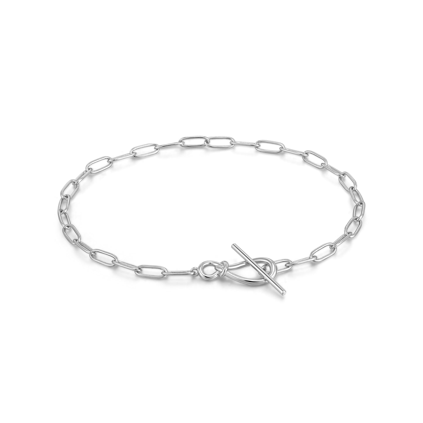Ania Haie Silver Knot T Bar Chain Bracelet