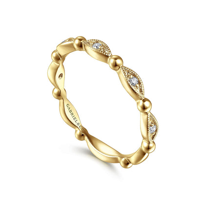 Gabriel & Co. Yellow Gold Stackable Band