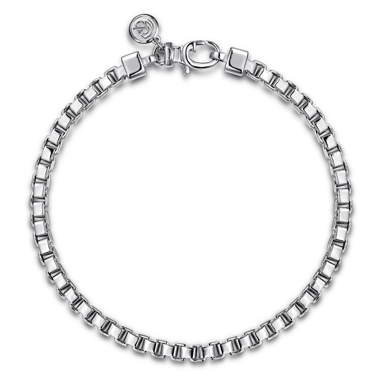 Gabriel & Co Sterling Silver 4mm Solid Box Chain Bracelet - Silver Bracelets