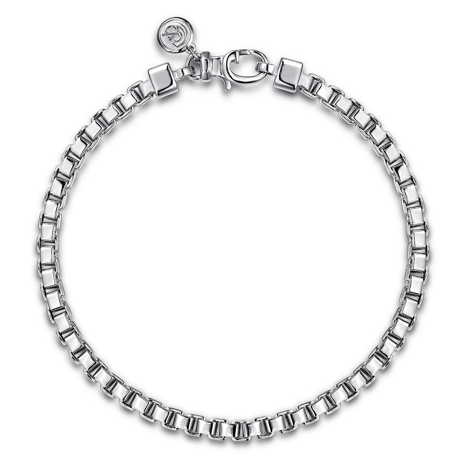 Gabriel & Co Sterling Silver 4mm Solid Box Chain Bracelet - Silver Bracelets