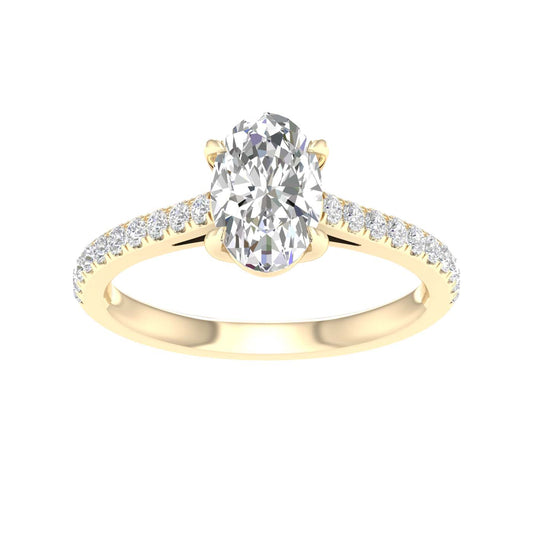 Yellow Gold Oval Laboratory Grown Diamond Engagement Ring - Diamond Engagement Rings