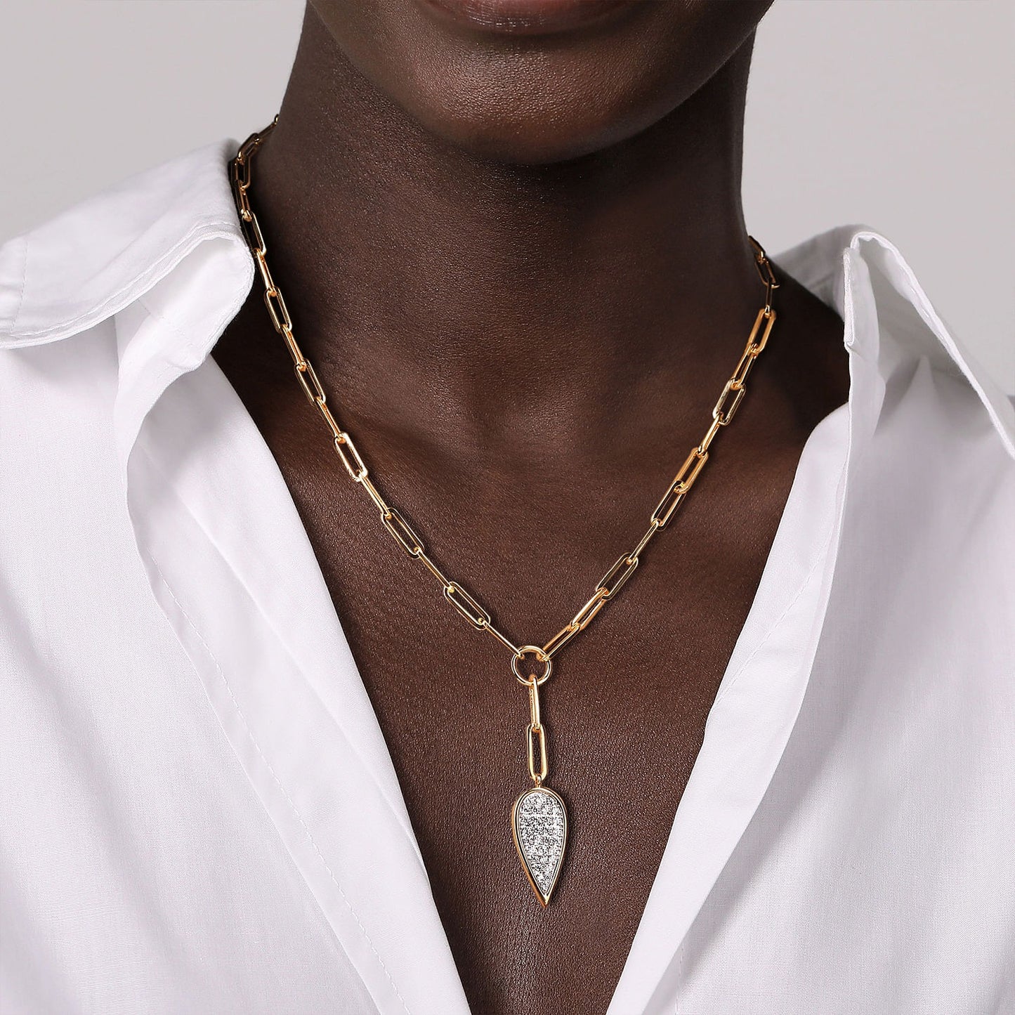 Gabriel & Co. Yellow and White Gold Diamond Necklace - Diamond Necklaces