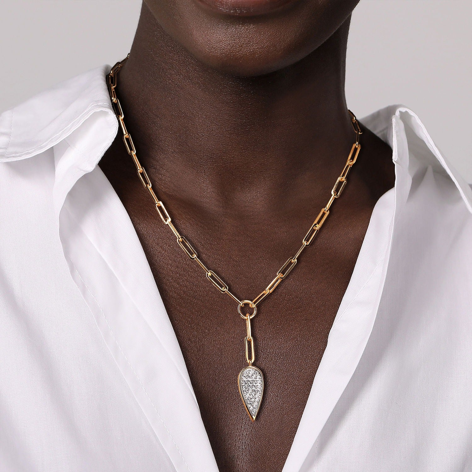 Gabriel & Co. Yellow and White Gold Diamond Necklace - Diamond Necklaces