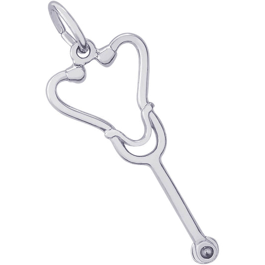 Rembrandt Sterling Silver Stethoscope Charm - Silver Charms