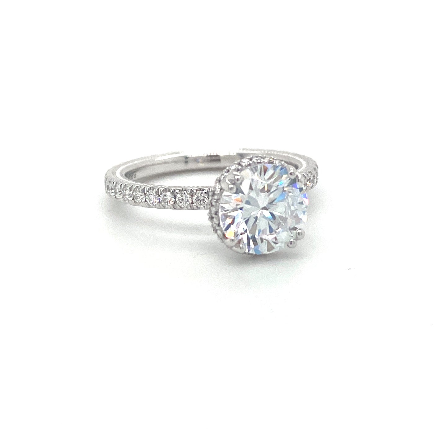 Verragio Tradition Collection White Gold Round Hidden Halo Semi-Mount Engagement Ring
