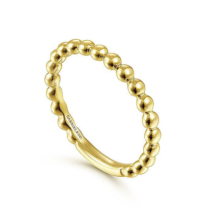 Gabriel & Co Yellow Gold Beaded Stackable Ring