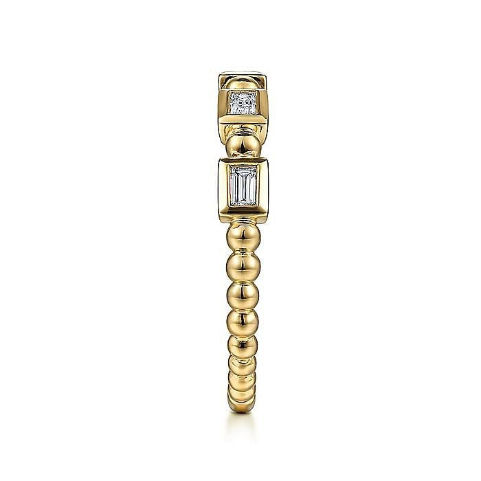 Gabriel & Co Yellow Gold Diamond Geometric Ring