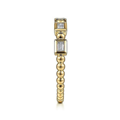 Gabriel & Co Yellow Gold Diamond Geometric Ring