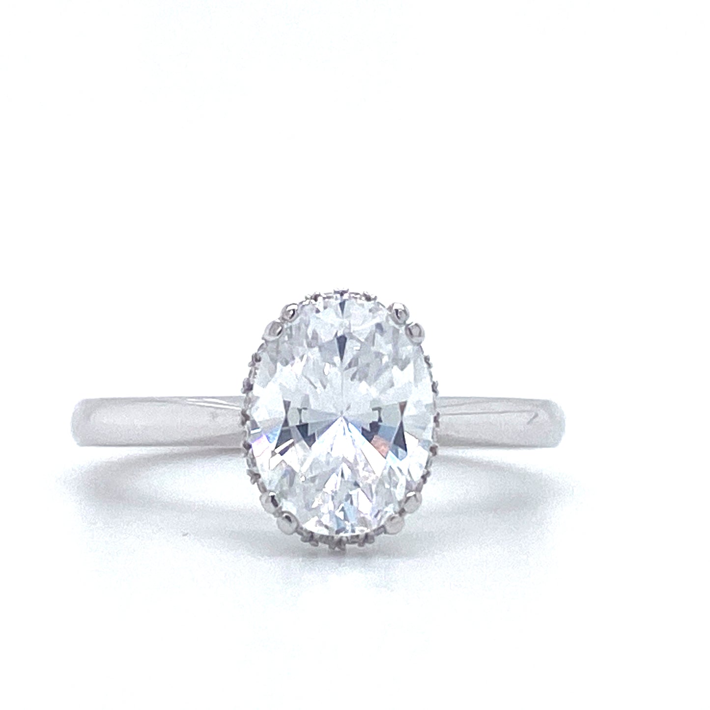 Verragio Tradition Collection White Gold Oval Hidden Halo Semi-Mount Engagement Ring