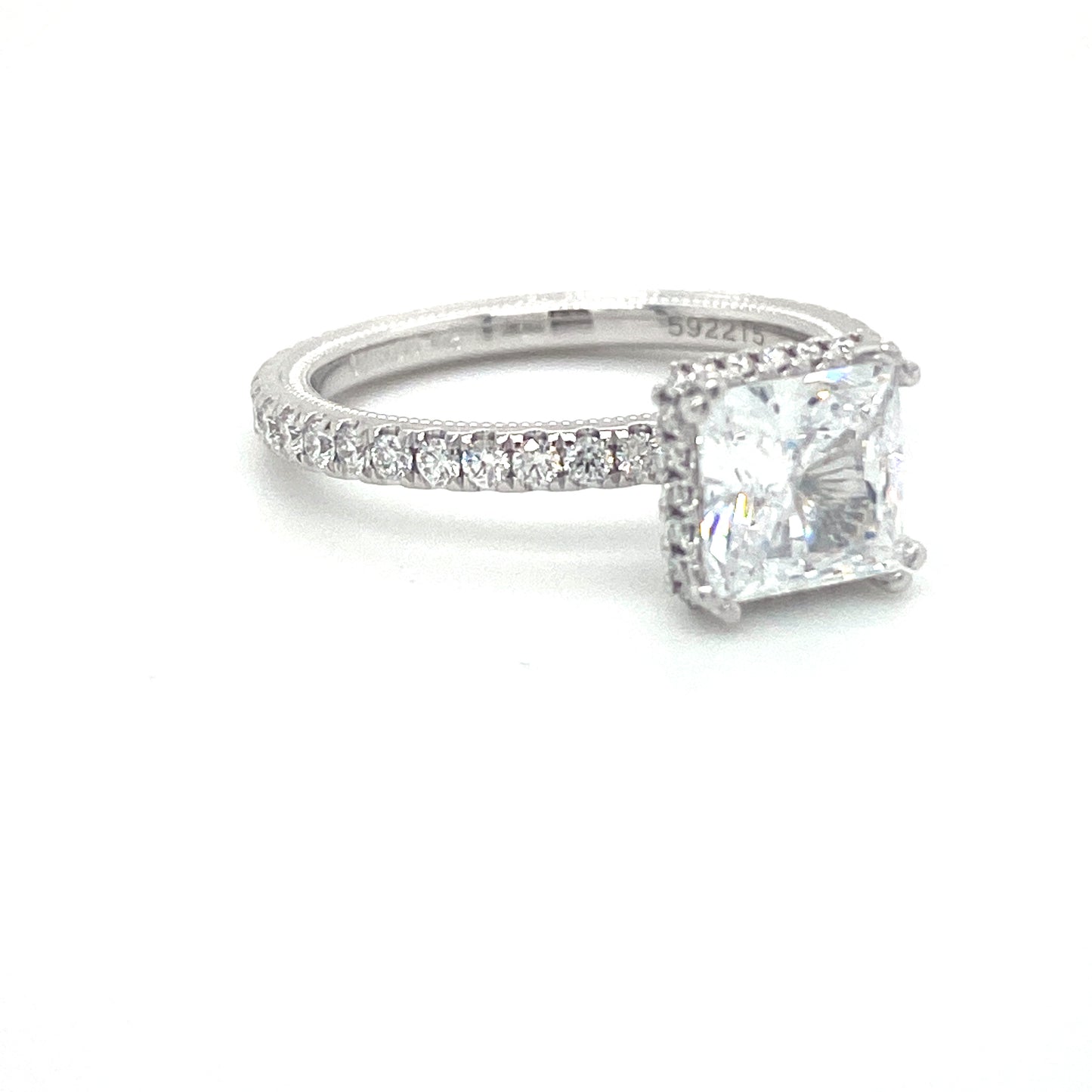 Verragio Tradition Collection White Gold Princess Hidden Halo Semi-Mount Engagement Ring - Diamond Semi-Mount Rings