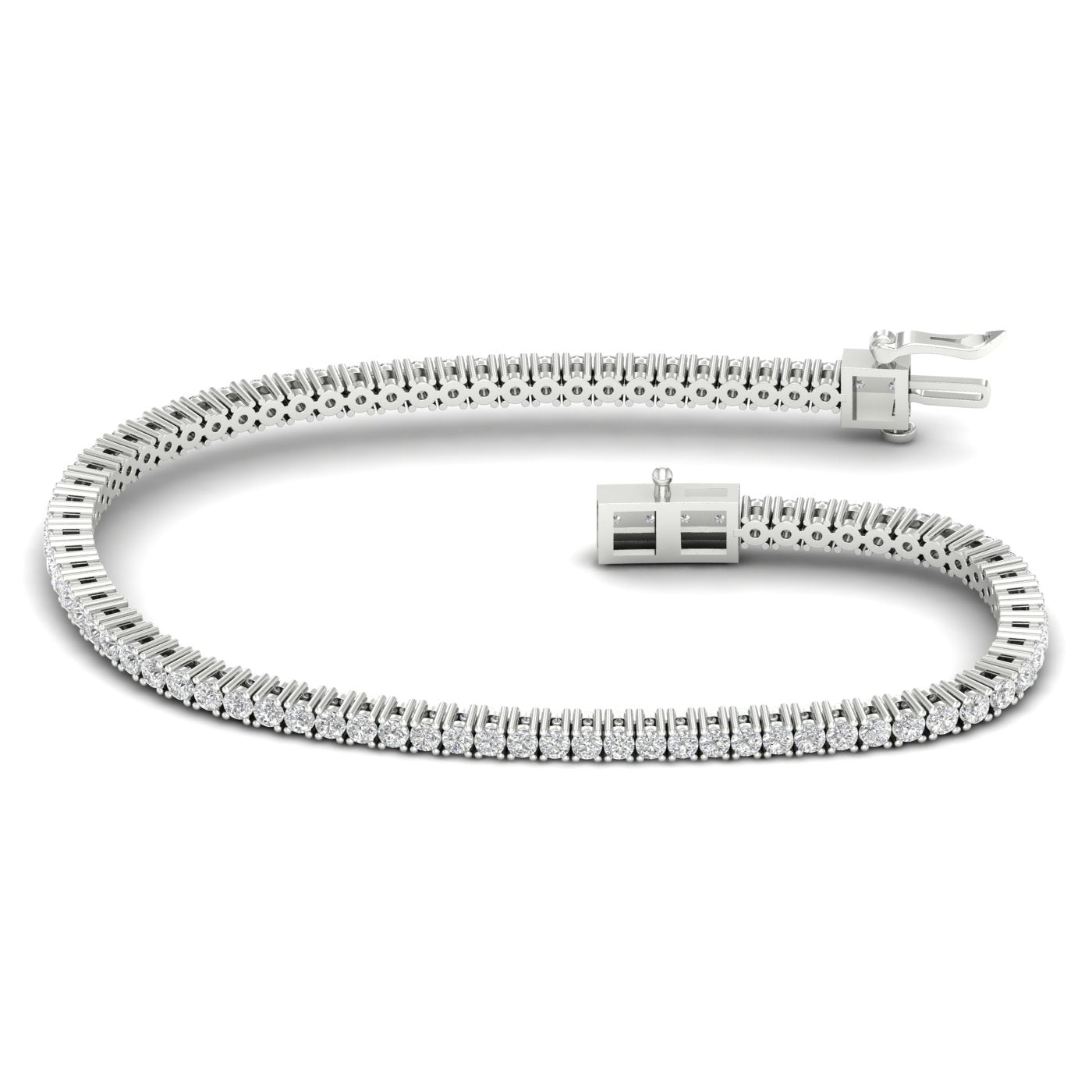 White Gold Laboratory Grown Diamond Tennis Bracelet - Diamond Bracelets