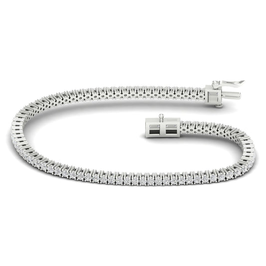 White Gold Laboratory Grown Diamond Tennis Bracelet - Diamond Bracelets