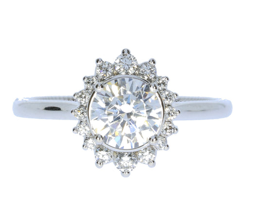 Ladies Verragio 14 Karat White Gold  Semi-Mount Engagement Ring
