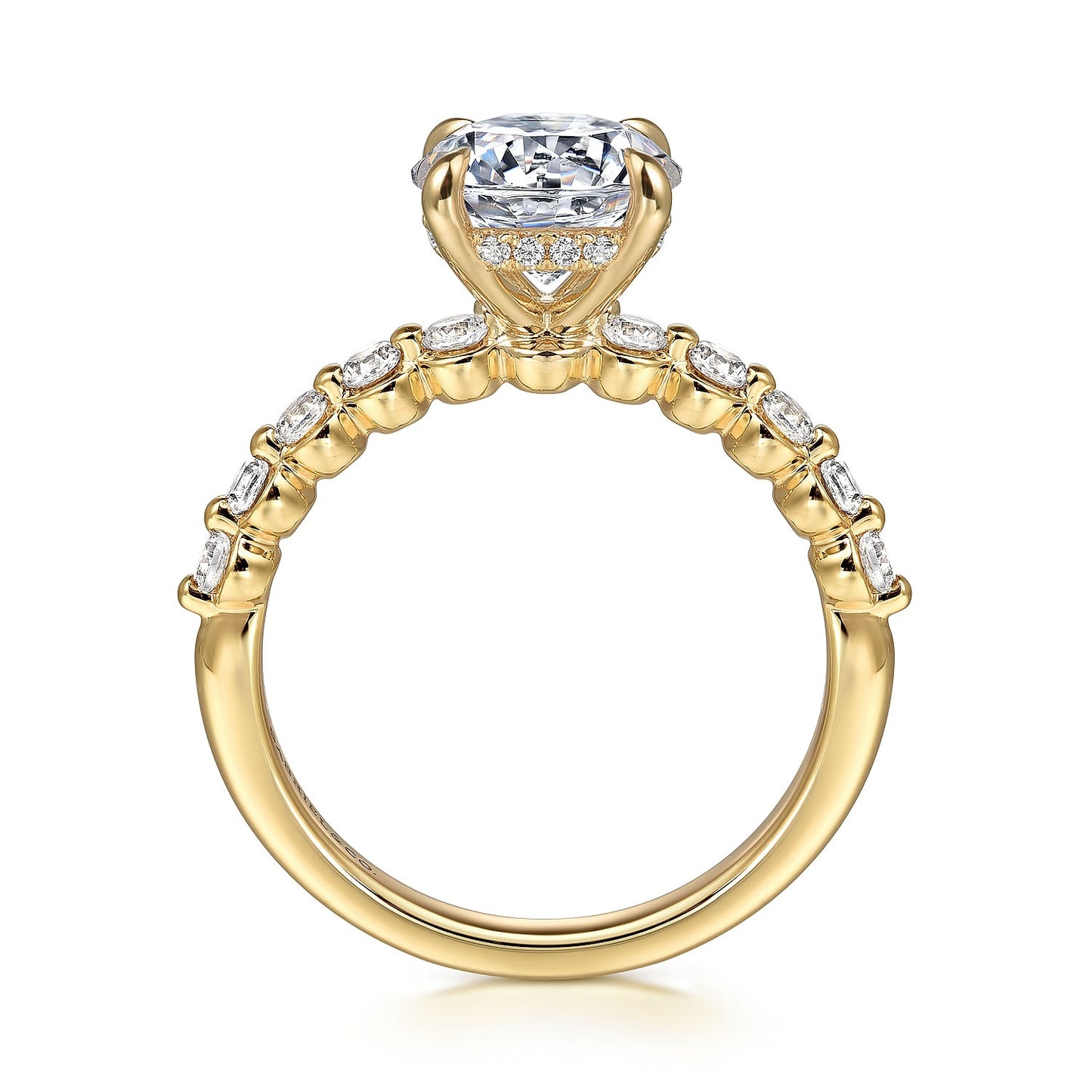 Gabriel & Co. 14 Karat Yellow Gold Round Straight Diamond Semi-Mount Engagement Ring - Diamond Semi-Mount Rings