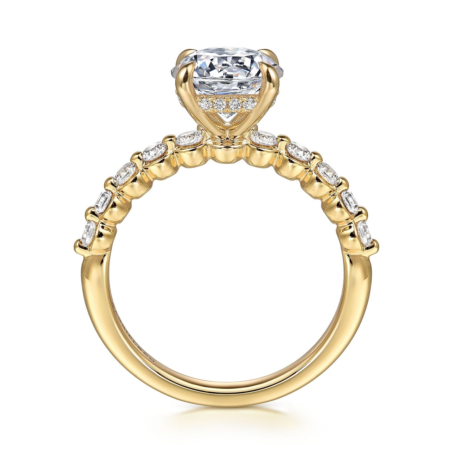 Gabriel & Co. 14 Karat Yellow Gold Round Straight Diamond Semi-Mount Engagement Ring - Diamond Semi-Mount Rings