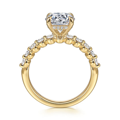 Gabriel & Co. 14 Karat Yellow Gold Round Straight Diamond Semi-Mount Engagement Ring - Diamond Semi-Mount Rings