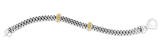 Phillip Gavriel Sterling Silver & 18K Double Strand Men's Bracelet - Gents Bracelet