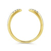 Gabriel & Co Yellow Gold Open Diamond Tipped Stackable Ring