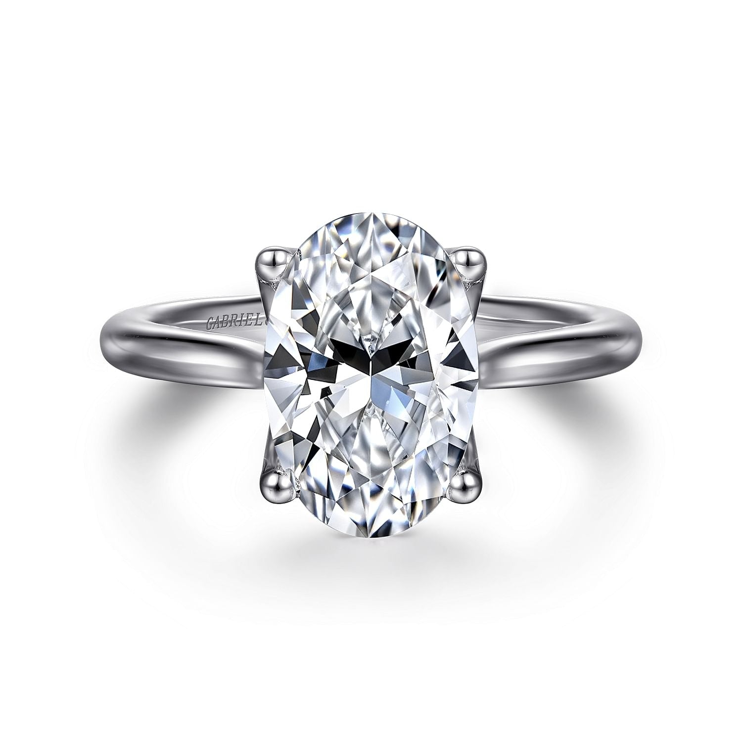 Gabriel & Co. Oval Semi-Mount Engagement Ring - Diamond Semi-Mount Rings