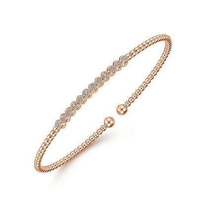 Gabriel & Co Rose Gold & Diamond Bangle Bracelet - Diamond Bracelets