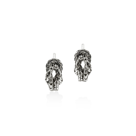 John Hardy Sterling Silver Love Knot Hoop Earring - Silver Earrings